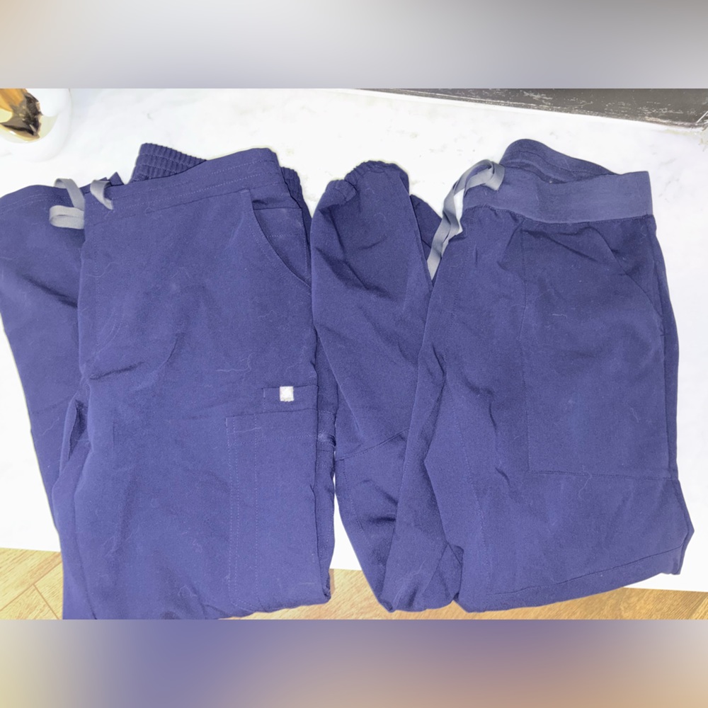Figs Navy Blue Track Pants & Joggers